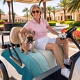 thumbnail image 3 of Golf Cart Seat Covers for 2 Seater, Teal Brown Ombre Soft Microfiber Cart Seat Towel Blanket, Vintage Country Wooden Absorbent Breathable Non Slip Bench Seats Protector for Golf Course 51"x31", 3 of 9
