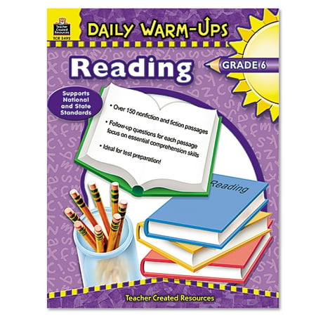 Teacher Created Resources Daily Warm-Ups: Reading, Grade 6, Paperback, 176 Pages