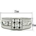 thumbnail image 2 of Luxe Jewelry Designs High Polished Stainless Steel Men's Ring with Clear Crystals - Size 13, 2 of 4
