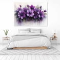 thumbnail image 3 of Mudket Framed Canvas Wall Art Purple Flower Floral Prints Wall Decor Vintage Botanical Canvas Print Ready to Hang for Living Room Bedroom Office Farmhouse Flower Wall Pictures - 12"L x 8"W, 3 of 10