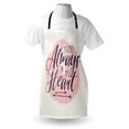 thumbnail image 4 of Saying Apron, Youre Always in My Heart Typography in Cursive Style Grunge Round, Unisex Kitchen Bib with Adjustable Neck for Cooking Gardening, Adult Size, Blush Pearl, by Ambesonne, 4 of 4