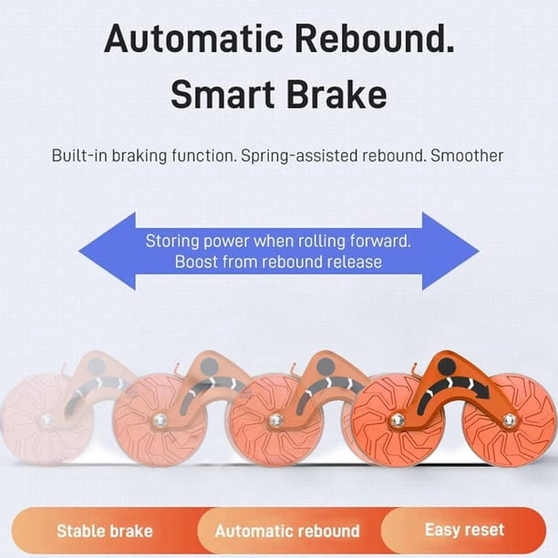 Roue Abdominale avec genouillère-Orange-À rebond automatique pour Entraînement Abdominal-Maison Roue Abdominale avec genouillère-Orange-À rebond automatique pour Entraînement Abdominal-Maison