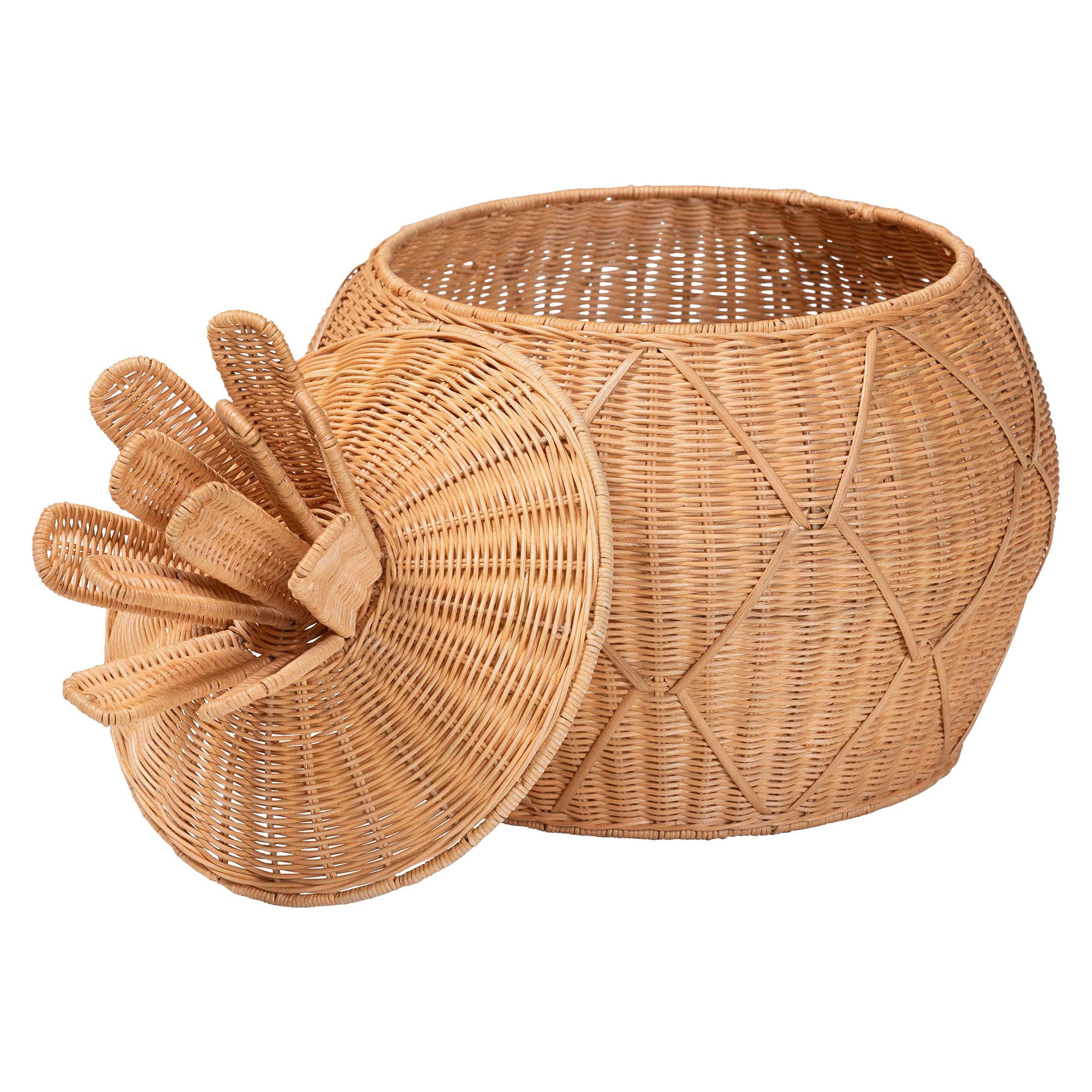 bali & pari Pelham Boho Laundry Hamper, Small, Light Honey
