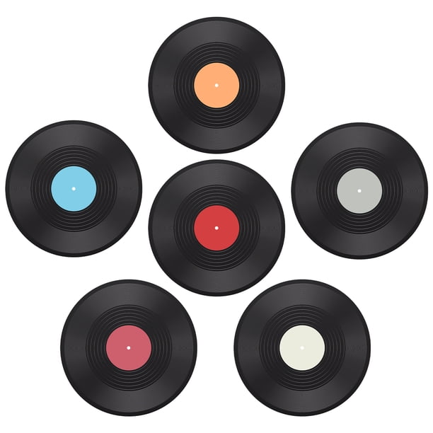 6 uds adornos de discos de pared disco Vintage para decoración de discos de vinilo de pared de plástico