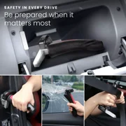 HOM Car Door Handle for Elderly - Multifunction Car Door Grabbers for Seniors with Window Breaker, Seatbelt Cutter & Built-in Flashlight (2-pack)