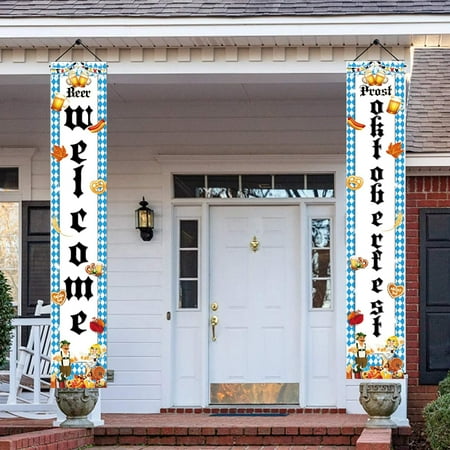 Oktoberfest Porch Banner, Oktoberfest Door Sign with 70.9X11.8 inch, Bavarian Beer Banner, German Beer Festival Decorations, Oktoberfest Party Supplies for Bavarian Oktoberfest Party Decoration