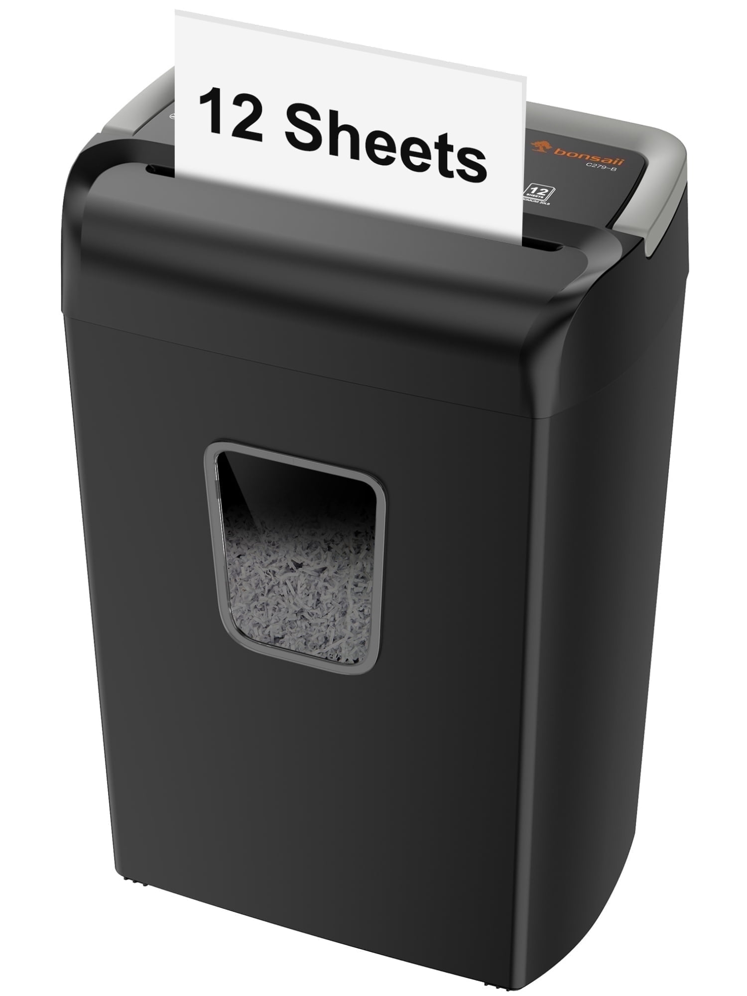 Bonsaii 12-Sheet Cross Cut Paper Shredder, P-4 Security, 4-Gallon