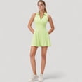 thumbnail image 4 of Women's Sleeveless Zip-Up Tennis Dress with Collared Neckline and Flared Hem - X Large, Green, 4 of 6