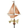 27" Luxury Polished Copper Nautical Racing Sloop Sailboat Weathervane