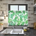 thumbnail image 7 of Leaves Pattern Kitchen Curtains 2 Panels UV Protected Tier Curtains, Half Window Curtains Kitchen Tiers for Guest Room Bathroom Sink Laundry Room Basement,36 x 27 Inch, 7 of 7