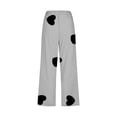 thumbnail image 3 of Pantalones de Mujer Casual Cintura Elástica con Impresión de Pascua, Sueltos Pantalones de Pierna Ancha Recta para Toda la Temporada, 3 of 5