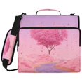 thumbnail image 2 of Zipper Binder with Shoulder Strap 2 inch 3 Ring Waterproof File Folder Organizer Bag 500 Sheet Pink Heart-shaped Tree, 2 of 8