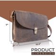 thumbnail image 2 of Komal's Passion Leather 10" Women's Leather Purse Satchel Handbag Tote Bag (Distressed Tan), 2 of 7