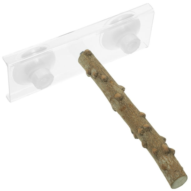 Jaula para pájaros, soporte para percha, percha de madera natural para pájaros, palo de molienda para loros