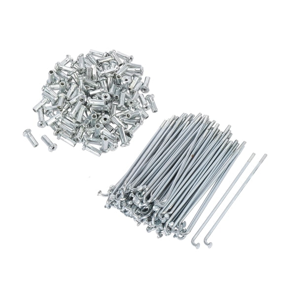 95pcs 14G J Bend 81mm x 2mm Bike Road Bicycle Spokes with Nipples Steel Silver Tone