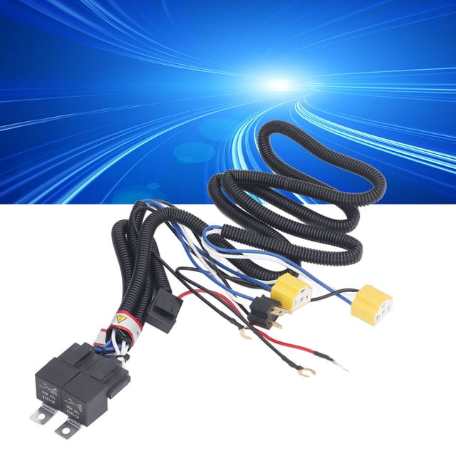 H4 Relay Harness, Headlight Relay Harness 12V 40A Double Relays Improve Brightness for Vehicle