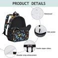 thumbnail image 4 of Butterfly and Multicolor Black Pattern Backpack for School, Cute School Bag with Adjustable Shoulder Straps and Padded Back, 15"x11.42"x5.5", 4 of 5