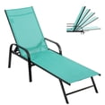 thumbnail image 5 of EDX Park Steel Stacking Chaise Lounge Chair for Outdoor Patio, Cyan, 5 of 10