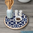 thumbnail image 7 of CounterArt White & Blue Pattern Round Wood Lazy Susan Turntable, 7 of 7