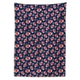 thumbnail image 3 of Ambesonne Floral Tablecloth Rectangular Table Cover, Brush Flower Bouquet, 52"x70", Coral Pink and Dark Blue, 3 of 4
