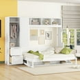 thumbnail image 4 of Lit Mural avec Garde-Robe et Tiroirs, Blanc, 4 of 22