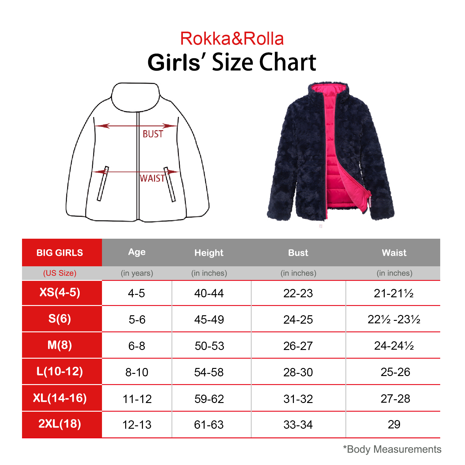 Rokka&Rolla Girls' Reversible Sherpa Fleece Jacket Puffer Coat, Sizes 4-18 - image 2 of 9