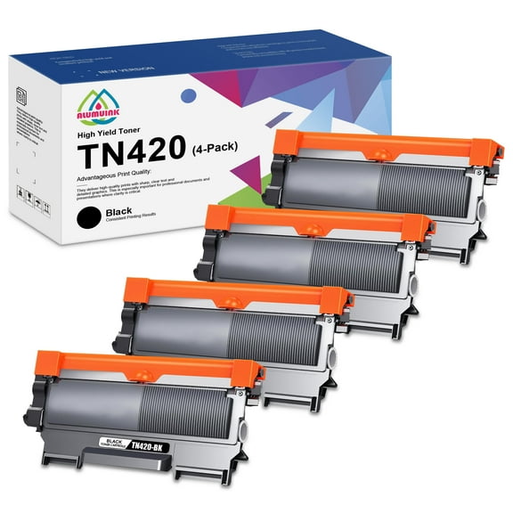 TN420 4-Pack Black Toner Cartridge Compatible Brother TN-420 Toner For Intellifax 2840  Intellifax 2940 Printer