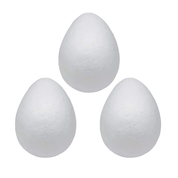 Huevos de espuma Crafjie, 15 cm, 3 unidades, de poliestireno blanco, para manualidades