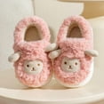 thumbnail image 2 of newwalpole Boys' Girls' Cotton Slippers Warm Fleece-Lined Non-Slip Kids' Fluffy Cute Sheep Slippers Indoor Winter Pink for Size 8.5, 2 of 9