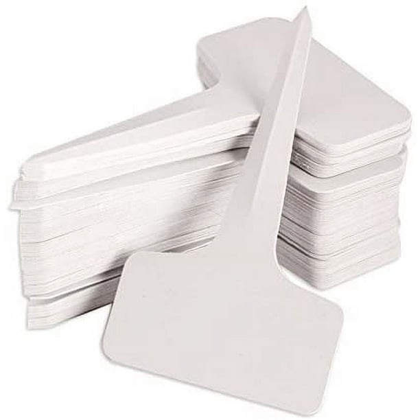 Zhuge 100 etiquetas de plástico tipo T para plantas de 6 x 10 cm, etiquetas para viveros y jardines (blancas)