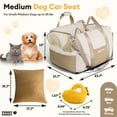 thumbnail image 2 of Asiento de coche para perros FUNNY FUZZY, impermeable, beige, hasta 16 kg, 2 of 9