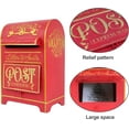 thumbnail image 4 of Letters to Santa Mailbox North Pole Post Vintage Xmas Mailbox Decoration Christmas Farmhouse Decoration Rustic Metal Christmas Table Ornament Red, 4 of 9