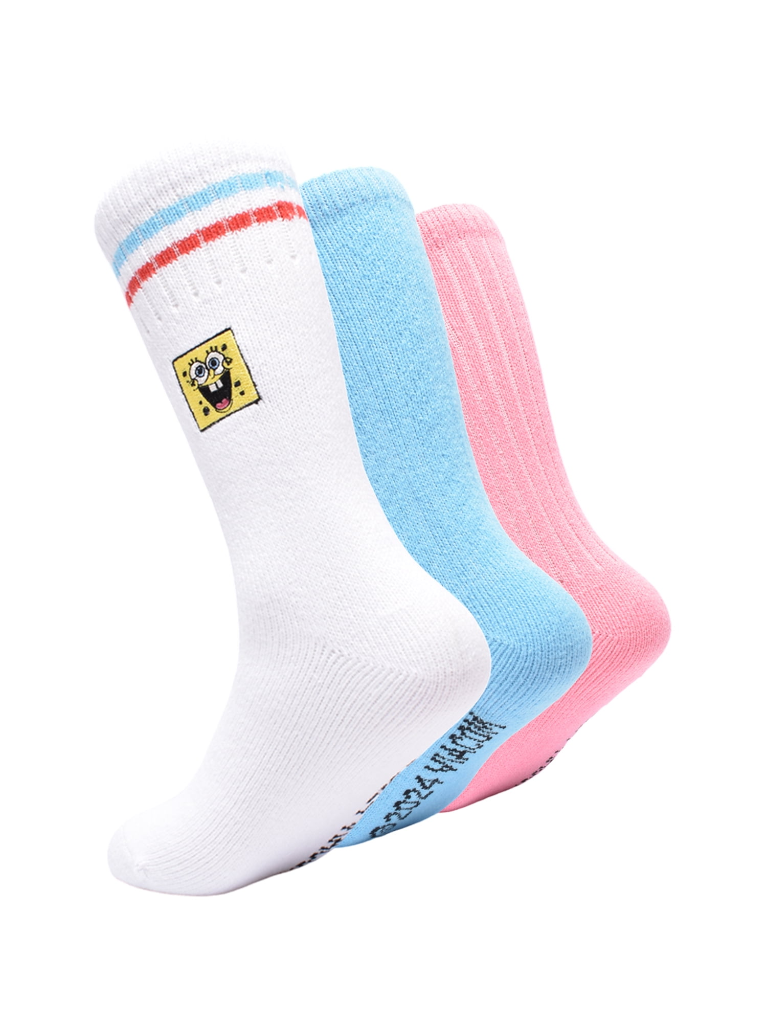 Nickelodeon SpongeBob Pants Women's' 3-Pack Boot Socks, Sock Size 9-11
