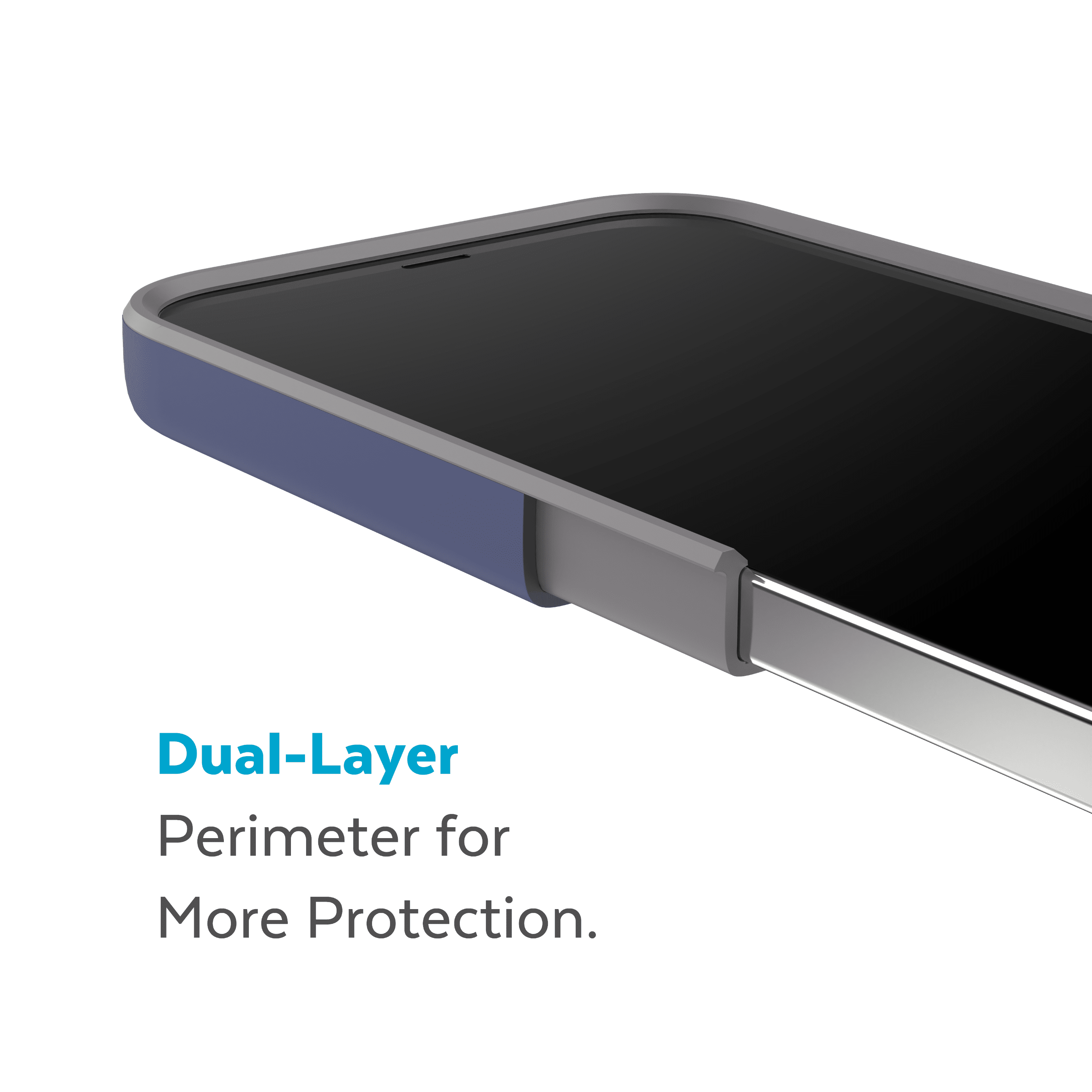 Speck iPhone 14 CandyShell Pro with MagSafe Case in Prussian Blue and Cloudy Grey