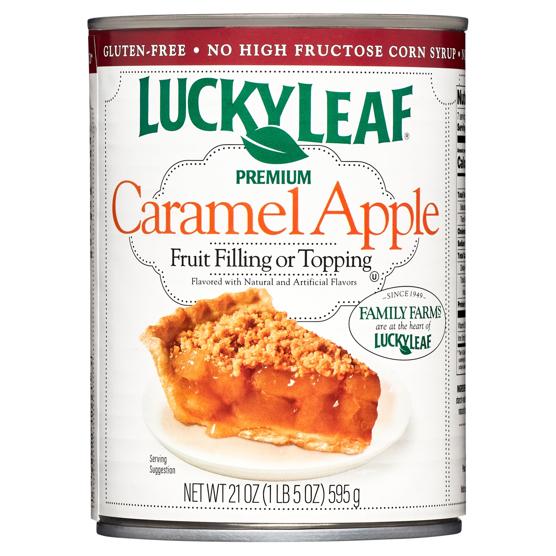(4 pack) Lucky Leaf Premium Caramel Apple Fruit Filling 21oz Can