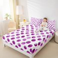 thumbnail image 4 of Manfei Circle Ciecular Pattern Twin Sheet Sets,Ink Polka Dot Twin Fitted Sheet,White Purple Flat Sheet For Teens,Ultra Soft Home Decor,3 Pieces, 4 of 7