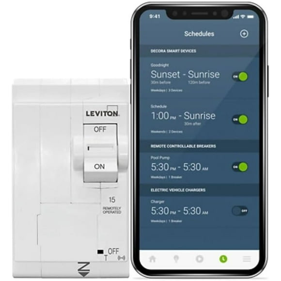 Leviton Smart Branch Circuit Breaker, 15 Amp, 2-Pole, 2nd Gen, LB215-ST, White