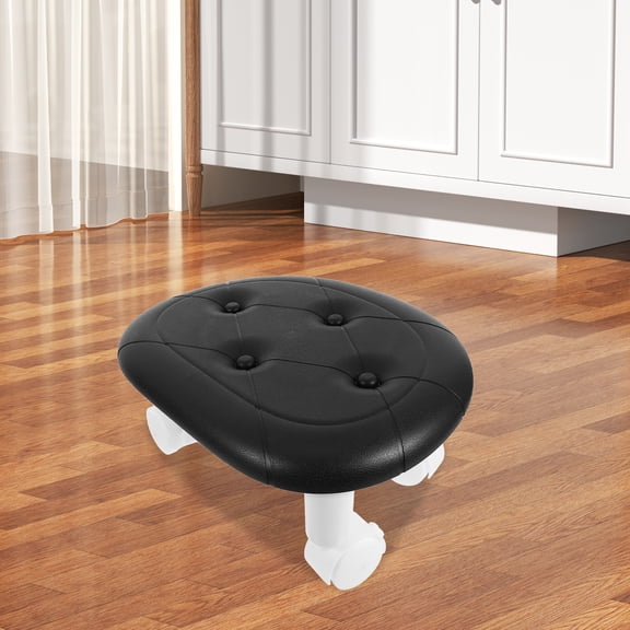 Voiceine Low Stool with Wheels Swivel Rolling Stool Indoor Small Shoe Changing Stool