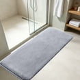 thumbnail image 6 of Extra Large Bath Mat, Non- Bathroom Rug with Latex Backing, Quick Dry Soft Shaggy Coral Fleece Carpet, Machine Washable Absorbent Floor Mat for Shower, Tub, and Sink Area, 47 Inch, 6 of 8