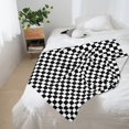 thumbnail image 2 of Throw Blanket Home Decor, Black Checkered Blanket, Funny Thanksgiving Christmas Birthday Gifts, Soft Warm Lightweight Microfiber Plaid Flannel Blankets for Sofa Couch Bed Car Travel 60X50 Inch, 2 of 6