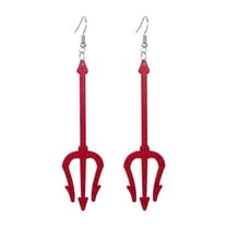 HUANLEDASH 1 Pair Women Hook Earrings Trident Shape Exaggerated Individual Style Dangle Earrings Retro Gothic Hanging Earrings Cosplay Party Ear Jewelry