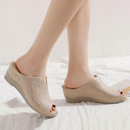 

Gzztg Slippers for Women Women s Ladies Fashion Casual Sandals Wedges Shoes Outdoor Slippers