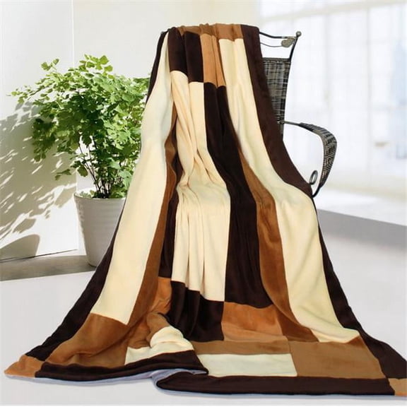 Onitiva - Fashion Match Soft Coral Fleece Patchwork Throw Blanket