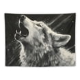 thumbnail image 5 of Chilfamy Howling Wolf Full Moon Tapestry, Inspirational Wolf Black And White Tapestry for Bedroom Wall Hanging Tapestry Home Decorations for Living Room Bedroom Dorm Decor 40x60inch, 5 of 6