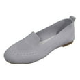 thumbnail image 5 of Rokment Womens Slip on Socks Walking Shoes Penny Loafers Comfortable Travel Casual Flat Lightweight Knit Low Heels Driving Boat Oxfords Grey Size 9.5, 5 of 6