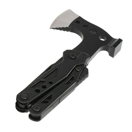 UsilkU Model 048FT Stainless Steel 15-in-1 Pocket Size Multitool Foldable Axe Hammer Knife Pliers for Outdoor Camping and Survival 8.3 inches / 21 cm