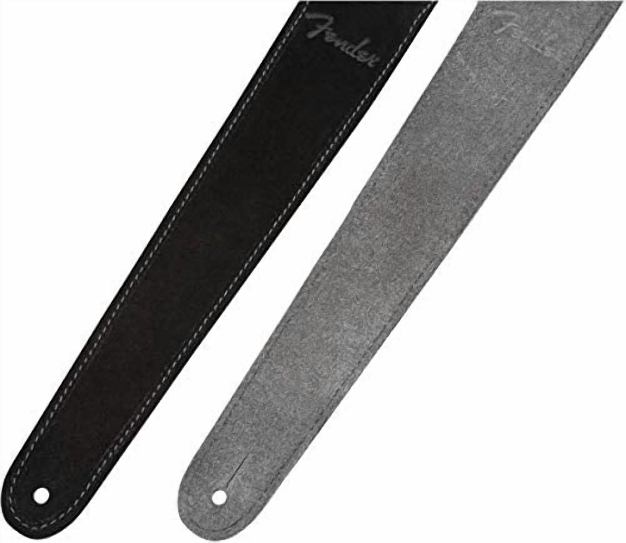 Fender 2" Suede Strap, Black/Gray, Reversible
