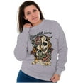 thumbnail image 4 of Erase All Fears Snake Skull Tattoo Unisex Plus Fleece Graphic Sweatshirt Brisco Brands 4X, 4 of 5
