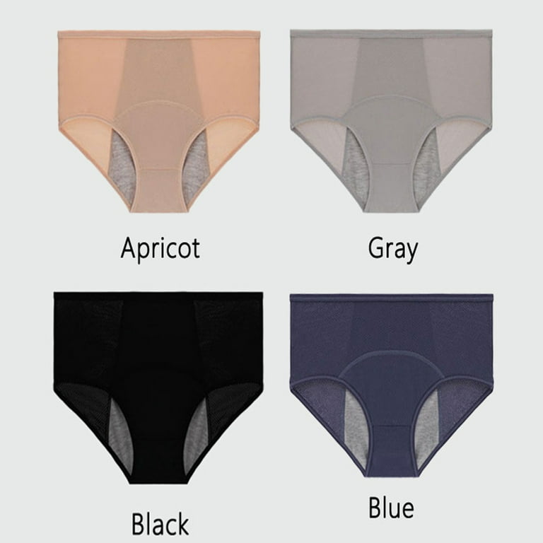 Asoul Women's Plus Size Four Layer Ventilation Hole Leak Proof  Physiological Panties, 4-Pack 