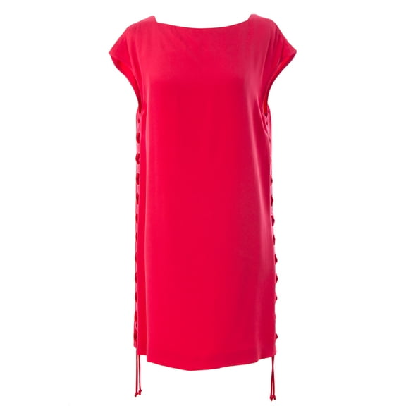 Rebecca Minkoff Women's Silk Side-Tie Shift Terri Dress Sz 4 Mustang Red